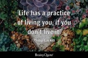 Life has a practice of living you, if you don't live it. ~Philip Larkin